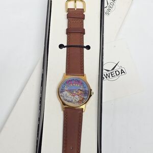 VTG Sweda CAMEL CLUB Quartz Analog Watch JOE CAMEL Leather Band NEEDS BATTERY